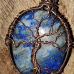sodalite, sodalite necklace, charm, pendant, amulet, crystal, crystal jewely, stone, stone jewelry, wire, copper wire, wire wrapped, necklace, spiritual, healing, semi precious, art, handcrafted, unique gift, magical pendant