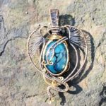Dragon, Dragon Vein, dragon vein necklace, charm, pendant, amulet, crystal, crystal jewely, stone, stone jewelry, wire, copper wire, wire wrapped, necklace, spiritual, healing, semi precious, art, handcrafted, unique gift, magical pendant