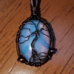 moonstone, moonstone synthetic, necklace, charm, pendant, amulet, crystal, crystal jewely, stone, stone jewelry, wire, copper wire, wire wrapped, necklace, spiritual, healing, semi precious, art, handcrafted, unique gift, magical pendant