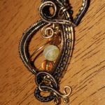agate, yellow agate, agate necklace, charm, pendant, amulet, crystal, crystal jewely, stone, stone jewelry, wire, copper wire, wire wrapped, necklace, spiritual, healing, semi precious, art, handcrafted, unique gift, magical pendant