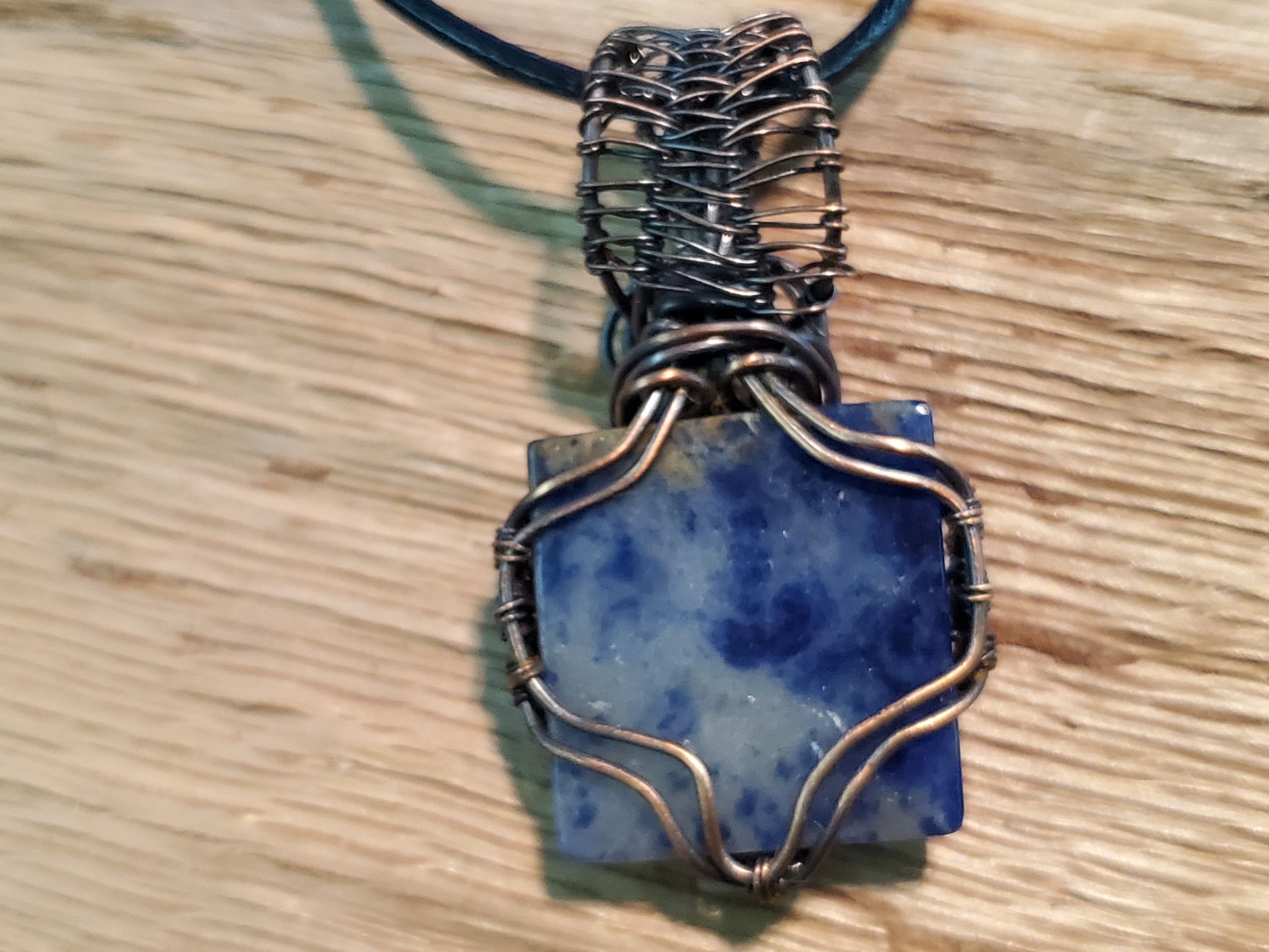 sodalite, necklace, pendant, Stone, stone jewelry, wire wrapped, pendant, magical, healing
