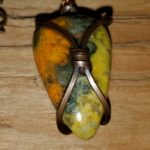 bumblebee jasper, jasper, bumblebee jasper necklace, charm, pendant, amulet, crystal, crystal jewely, stone, stone jewelry, wire, copper wire, wire wrapped, necklace, spiritual, healing, semi precious, art, handcrafted, unique gift, magical pendant